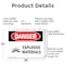 Signmission Explosive Materials Danger Sign, Aluminum, 18in W x 12in L, 2PK OS-2PACK-DS-A-1218-L-1210 - alternate 4